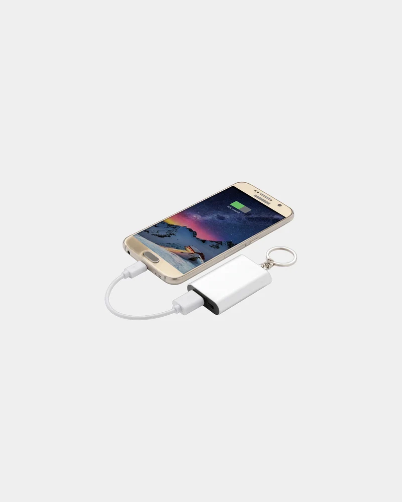 Porte-clés powerbank aluminium 1000mAh à personnaliser