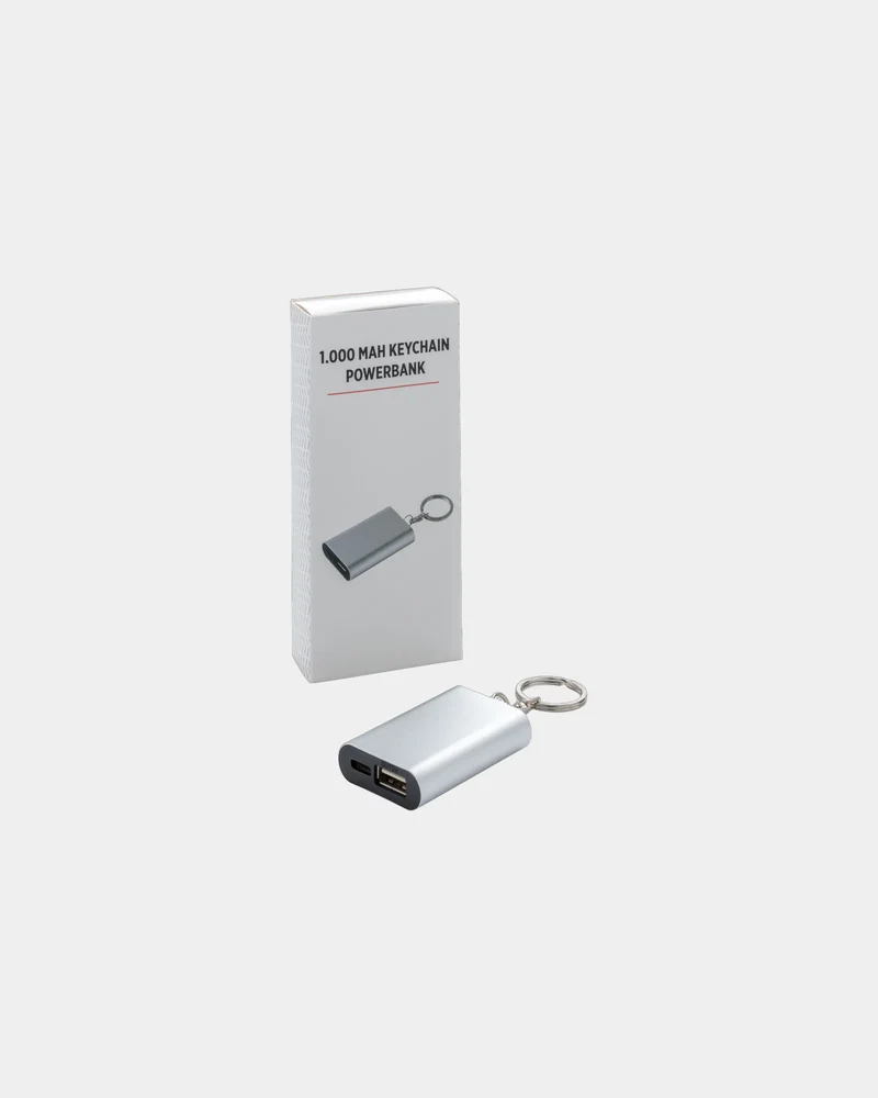 Porte-clés powerbank aluminium 1000mAh à personnaliser