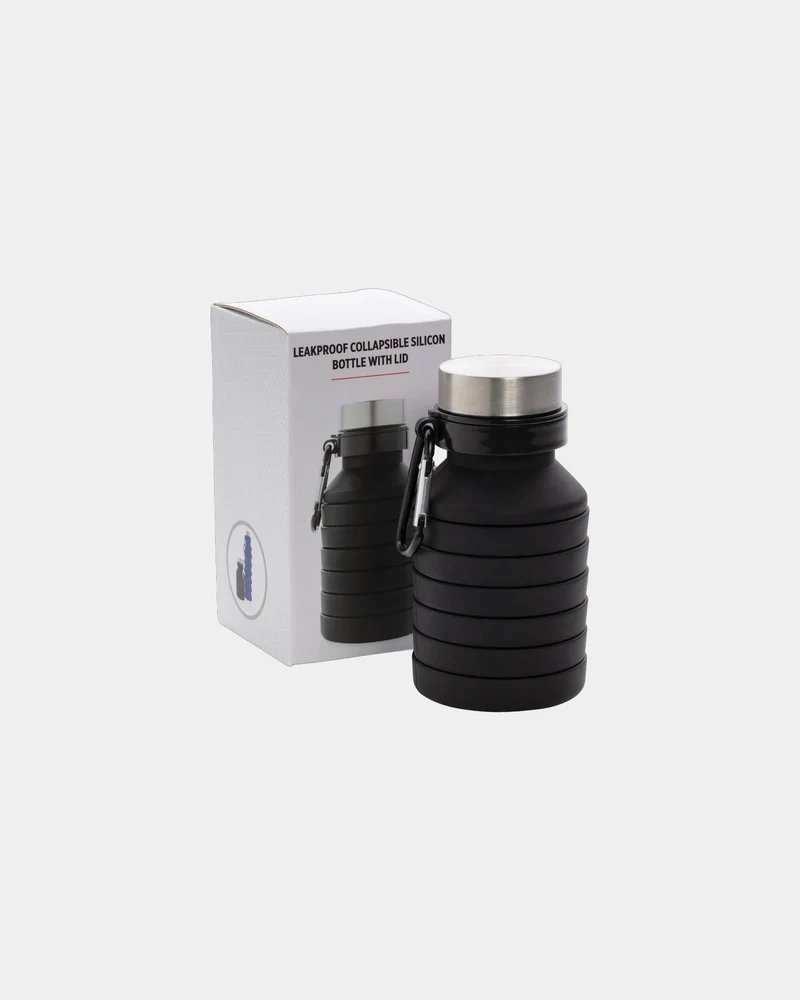 Bouteille silicone pliable étanche 550ml à personnaliser