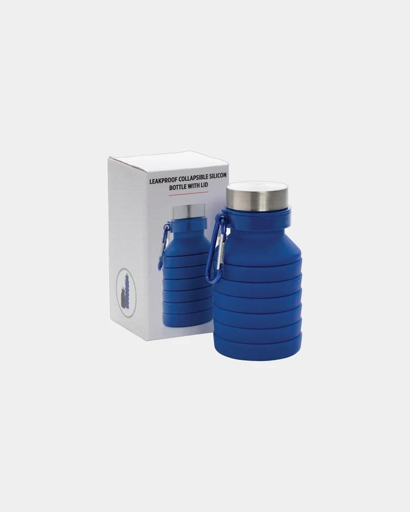 Bouteille silicone pliable étanche 550ml à personnaliser