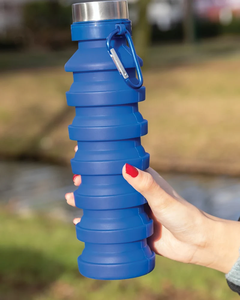 Bouteille silicone pliable étanche 550ml à personnaliser