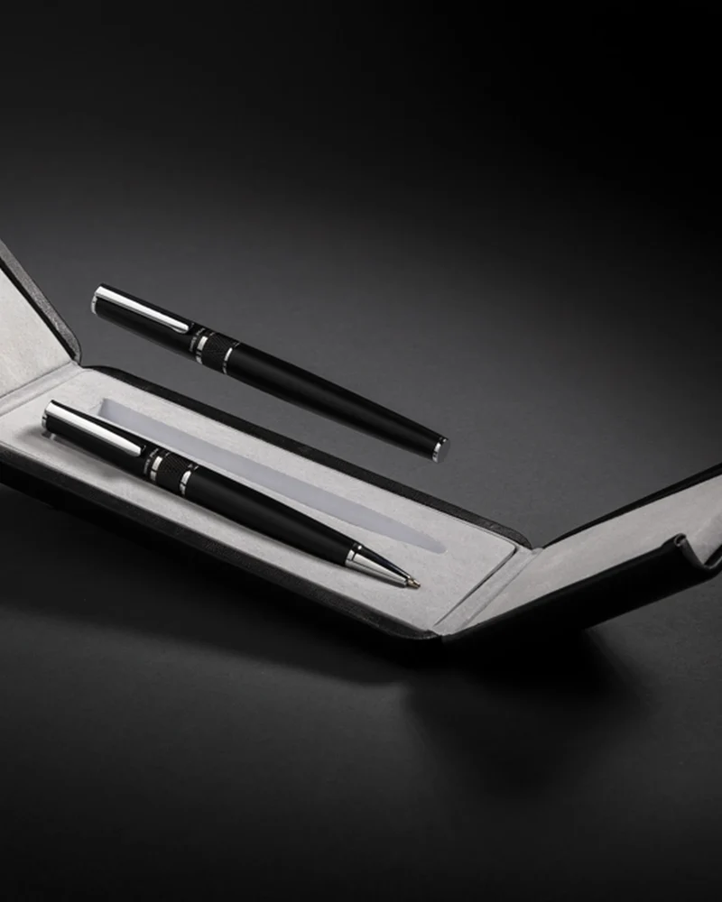 Set stylos acier à personnaliser