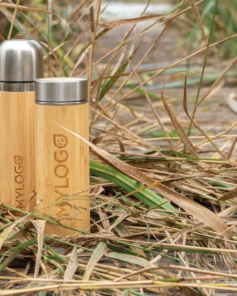 Bouteille isotherme bambou 300ml à personnaliser