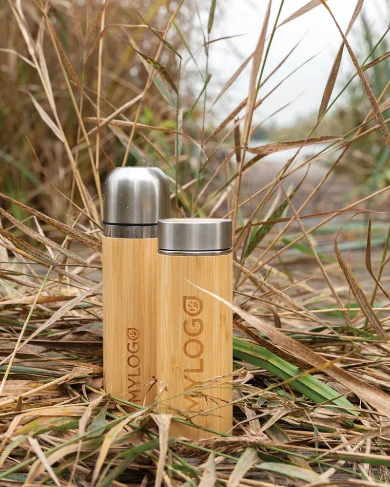 Bouteille isotherme bambou 300ml à personnaliser