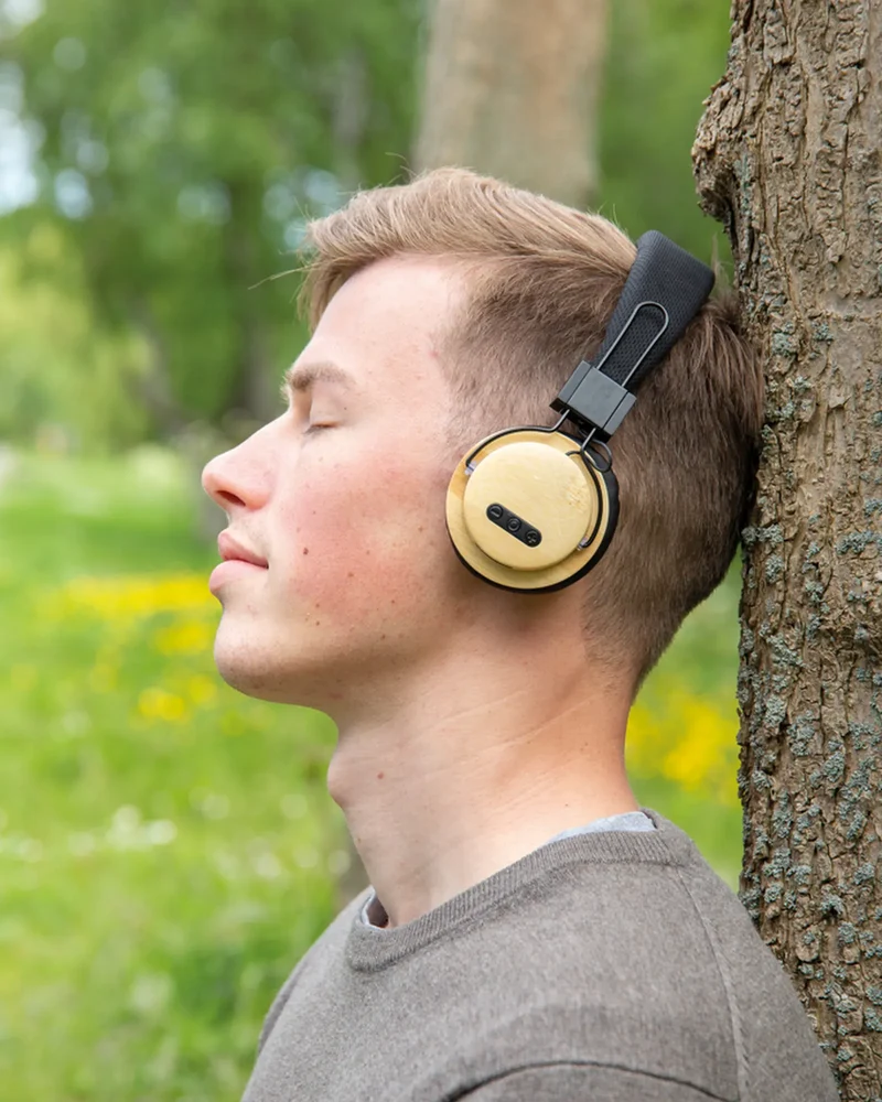 Casque audio en bambou à personnaliser