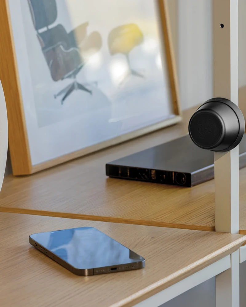 Haut-parleur magnétique aluminium recyclé 5W à personnaliser