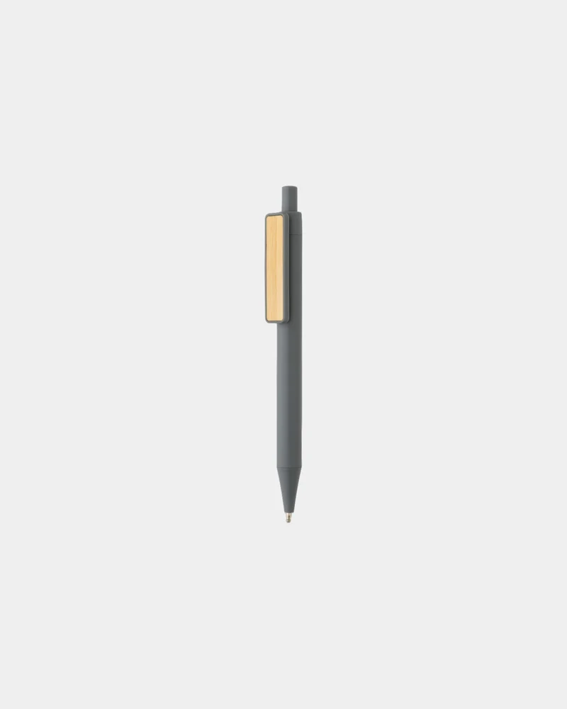Stylo en ABS recyclé GRS avec clip en bambou à personnaliser