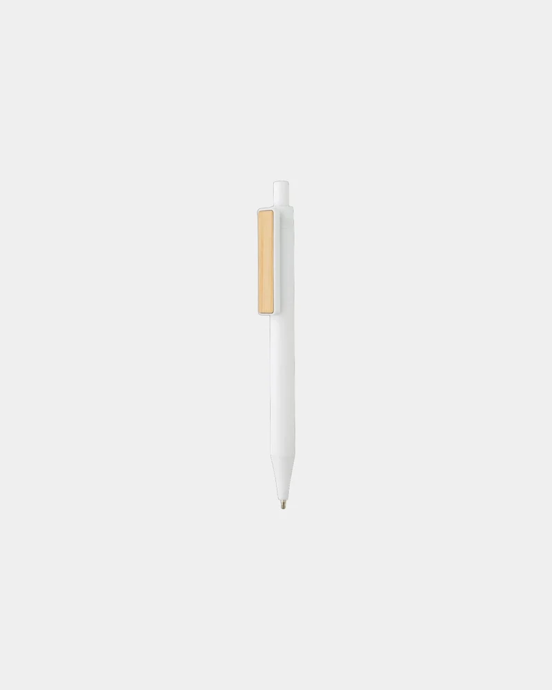 Stylo en ABS recyclé GRS avec clip en bambou à personnaliser