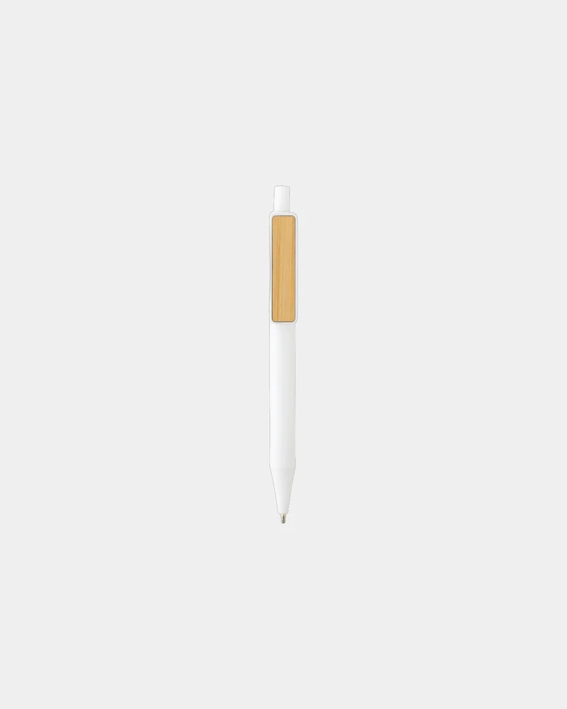 Stylo en ABS recyclé GRS avec clip en bambou à personnaliser