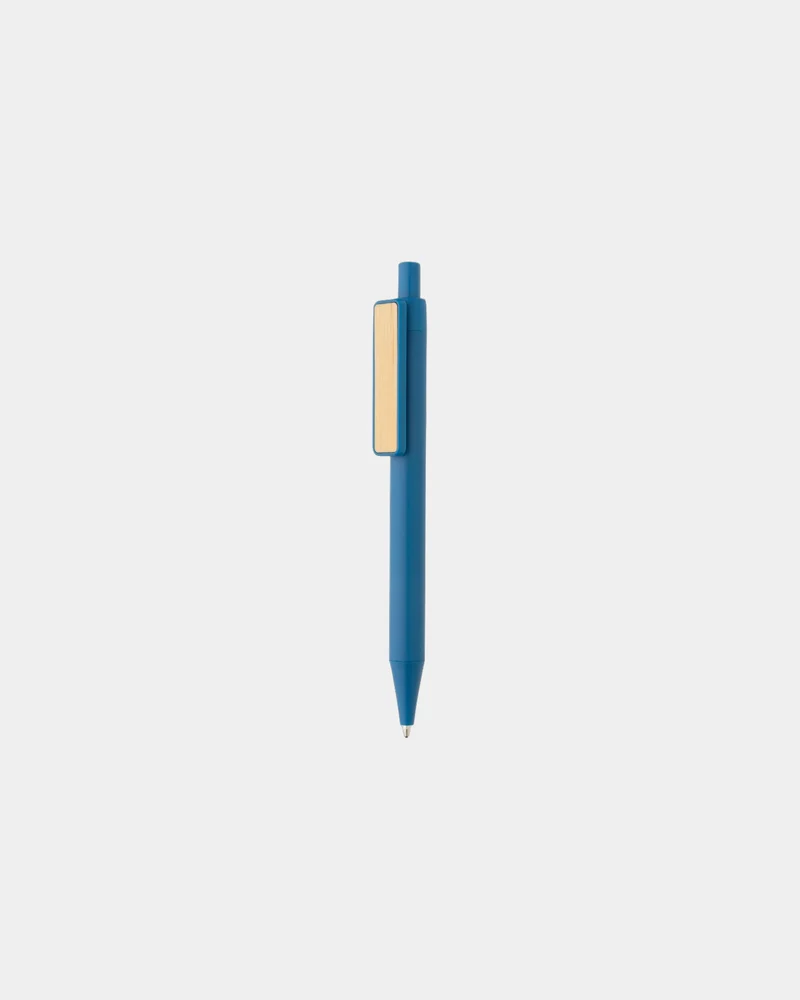 Stylo en ABS recyclé GRS avec clip en bambou à personnaliser