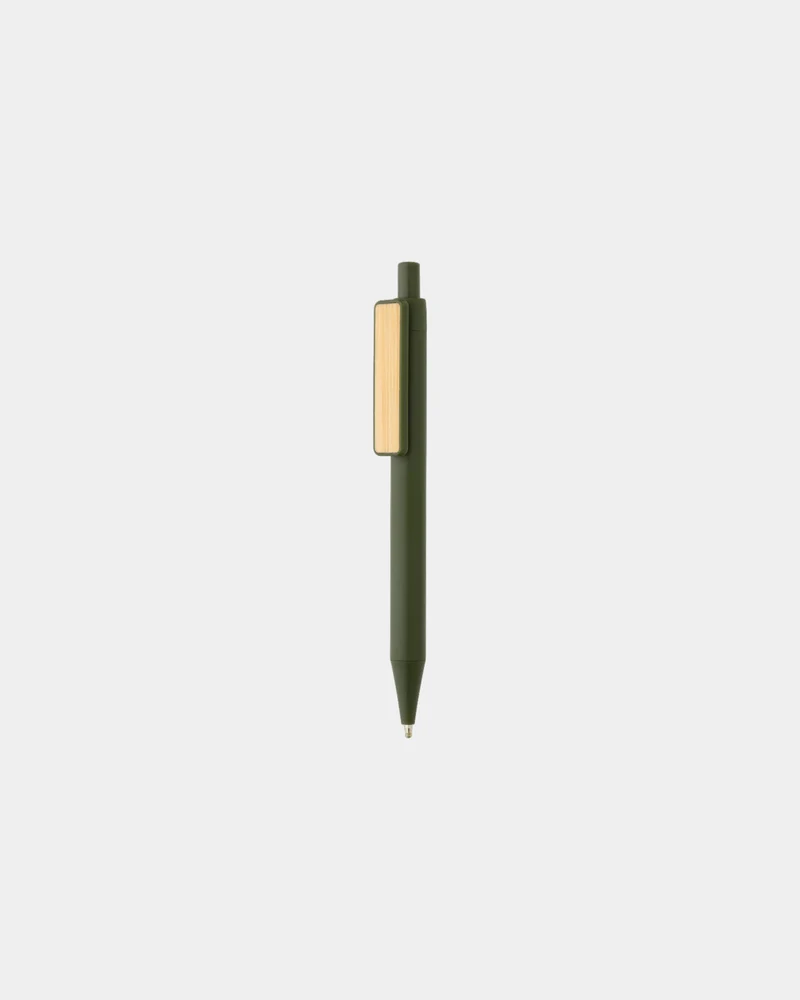 Stylo en ABS recyclé GRS avec clip en bambou à personnaliser