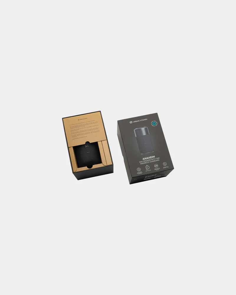Enceinte 10W avec chargeur en rPET Urban Vitamin Anaheim à personnaliser