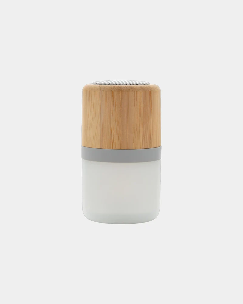 Enceinte 3W en bambou avec lumière d'ambiance