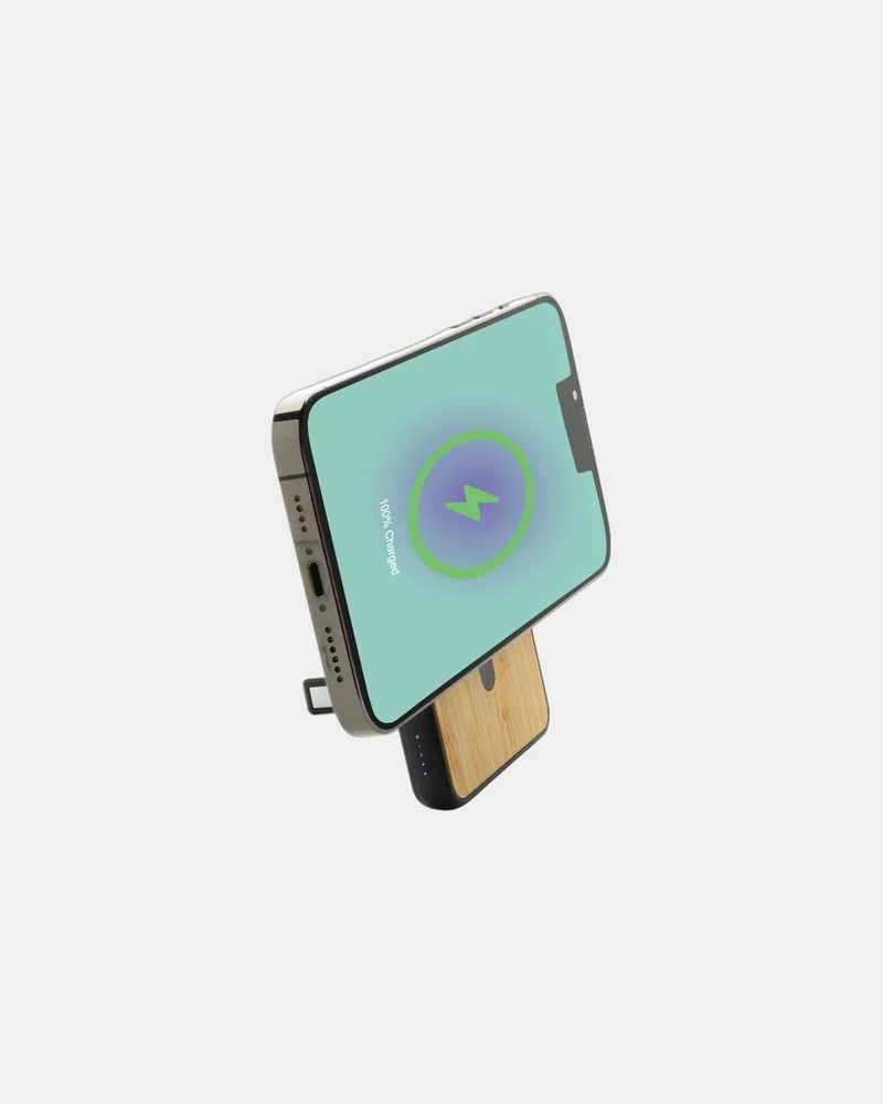 Powerbank 5000mAh bambou et ABS recyclé à personnaliser