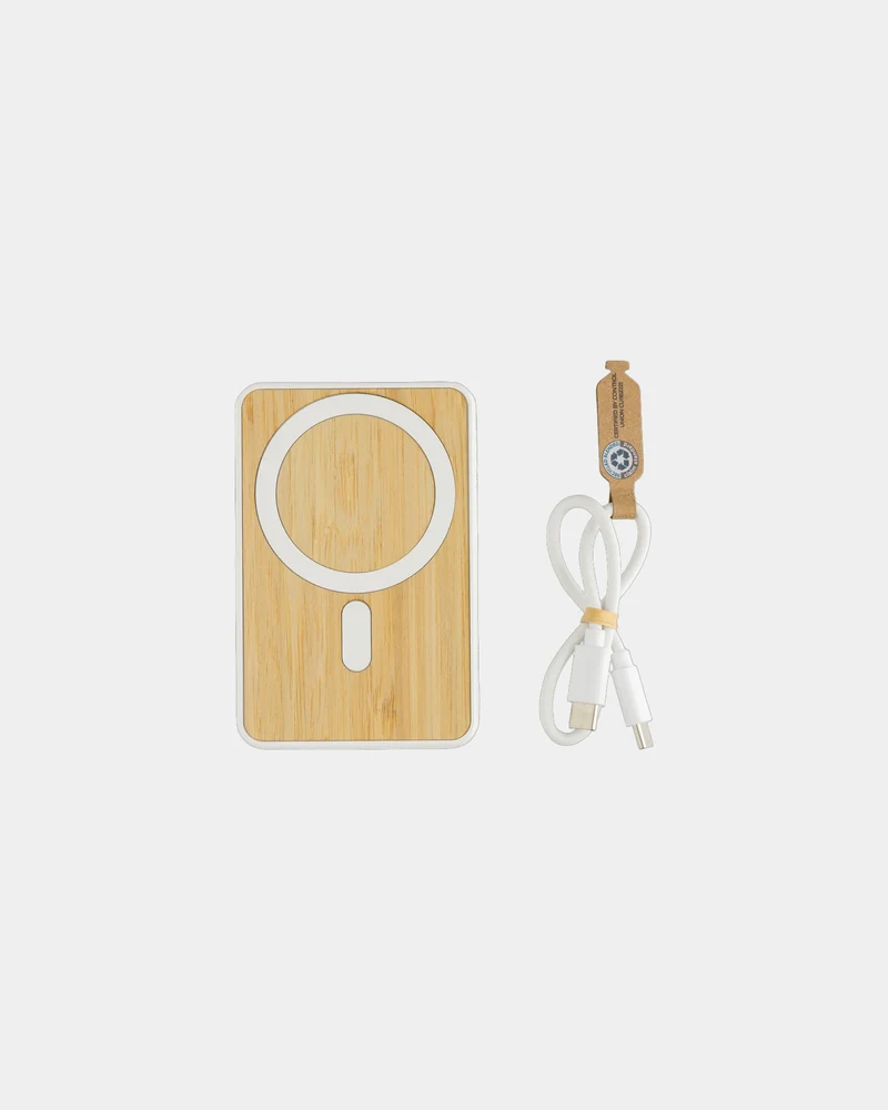 Powerbank 5000mAh bambou et ABS recyclé à personnaliser