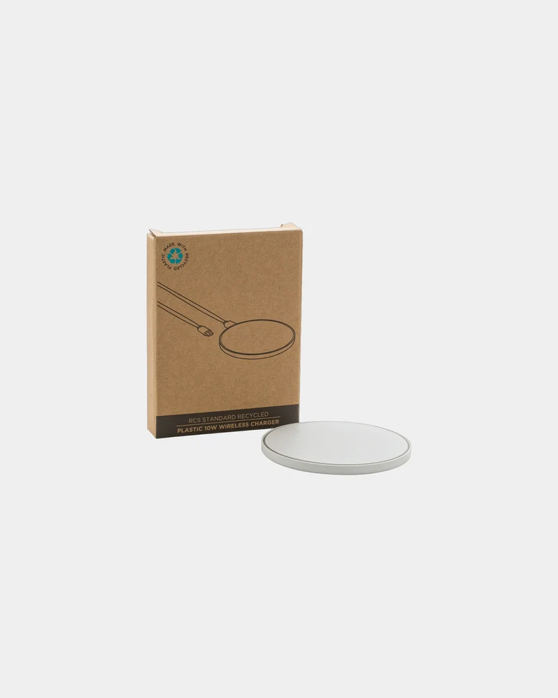 Chargeur induction 10W en plastique recyclé à personnaliser