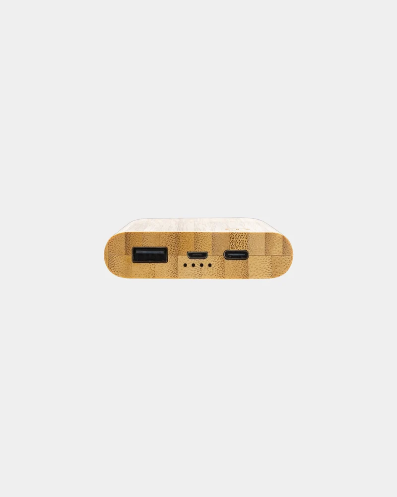 Batterie de secours 5000 mAh en bambou à personnaliser