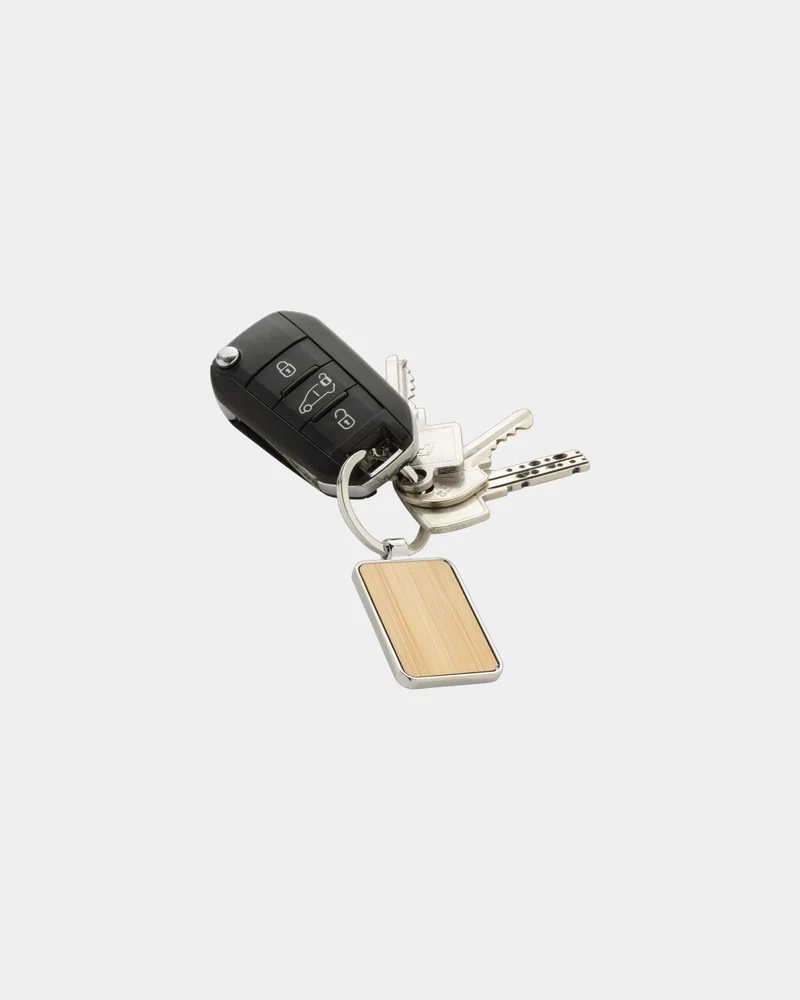 Porte-clés rectangle en zinc recyclé à personnaliser