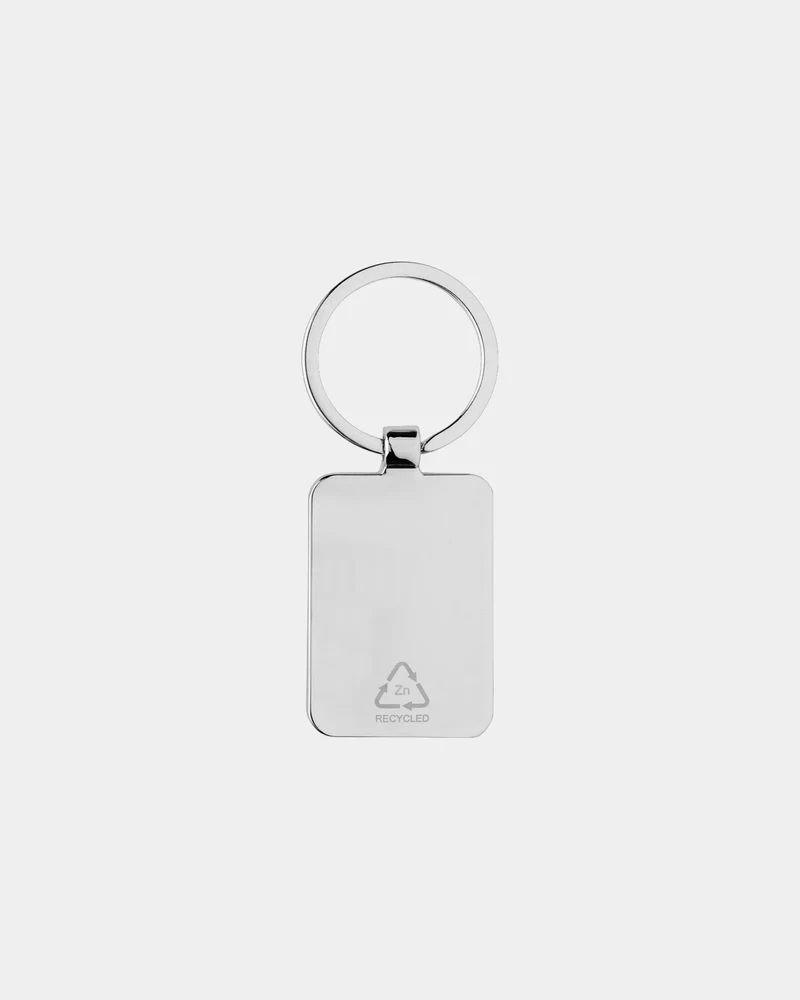 Porte-clés rectangle en zinc recyclé à personnaliser