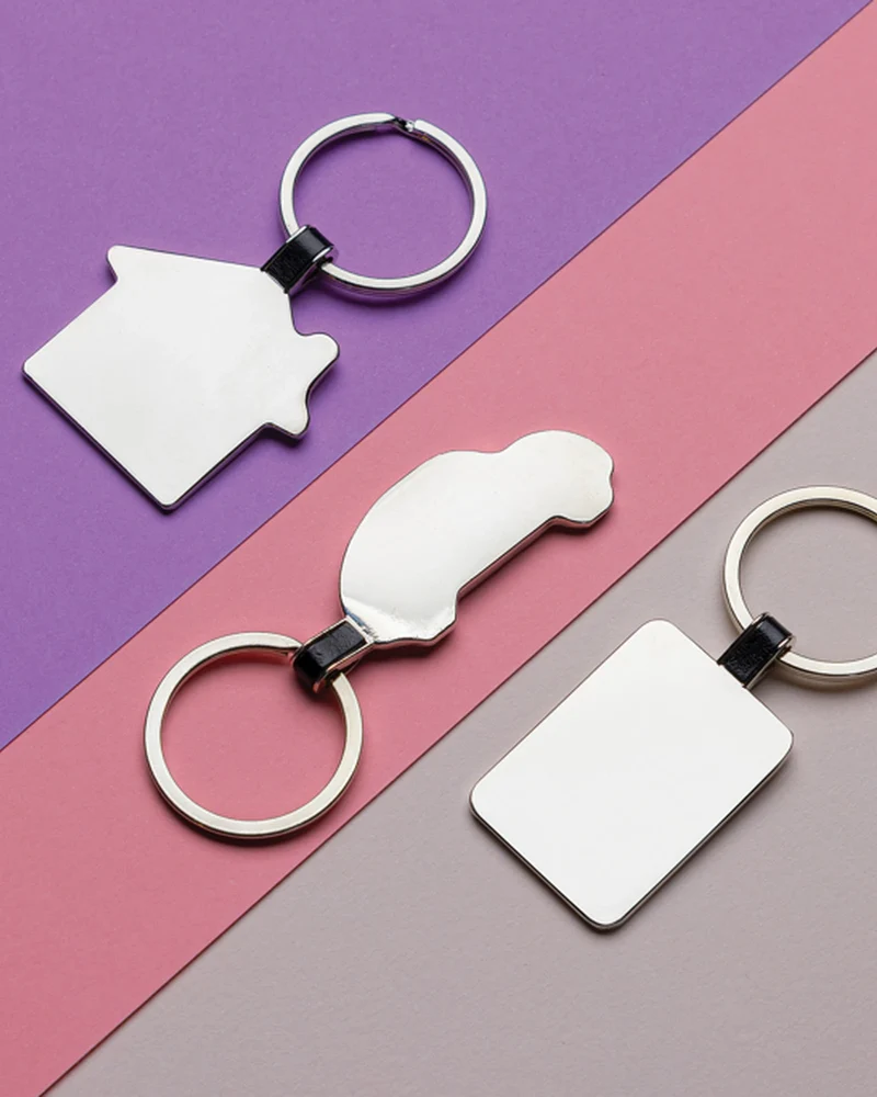 Porte-clés en alliage de zinc recyclé à personnaliser