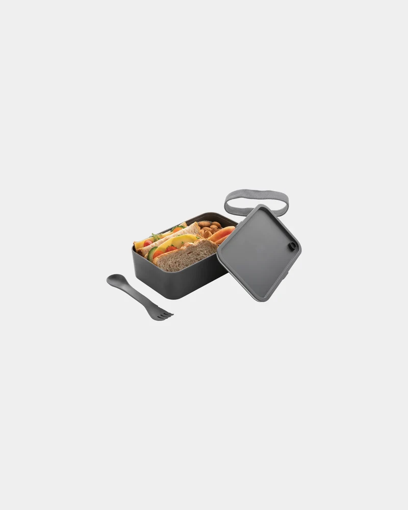 Boîte à lunch PP 0,8L avec cuillère-fourchette à personnaliser