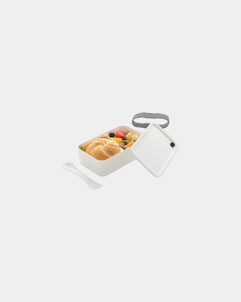Boîte à lunch PP 0,8L avec cuillère-fourchette à personnaliser