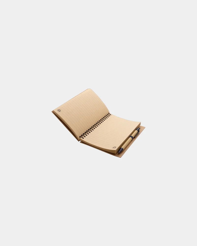Cahier à spirales kraft avec stylo à personnaliser