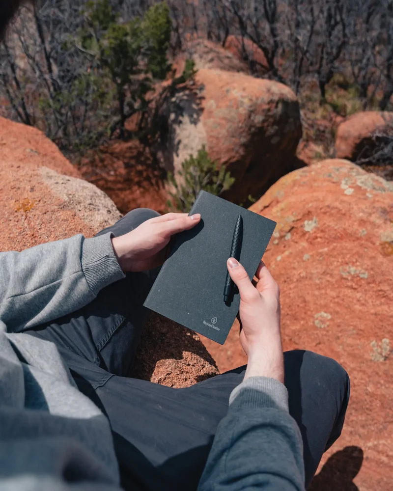 Carnet de notes A5 cuir recyclé à personnaliser