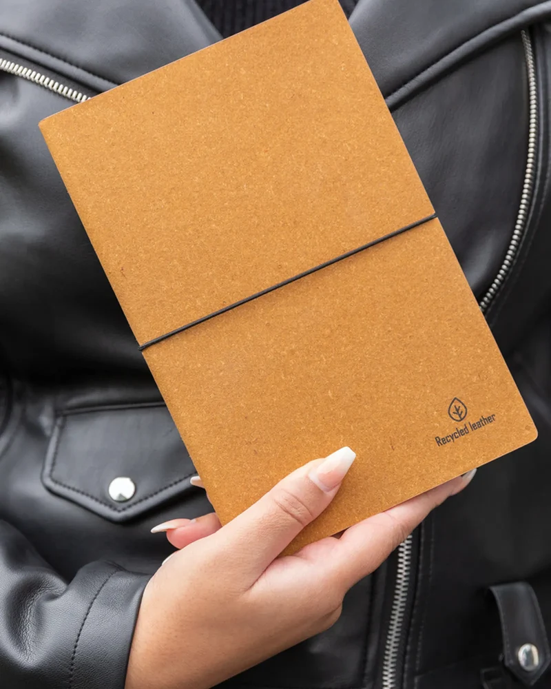 Carnet de notes A5 cuir recyclé à personnaliser