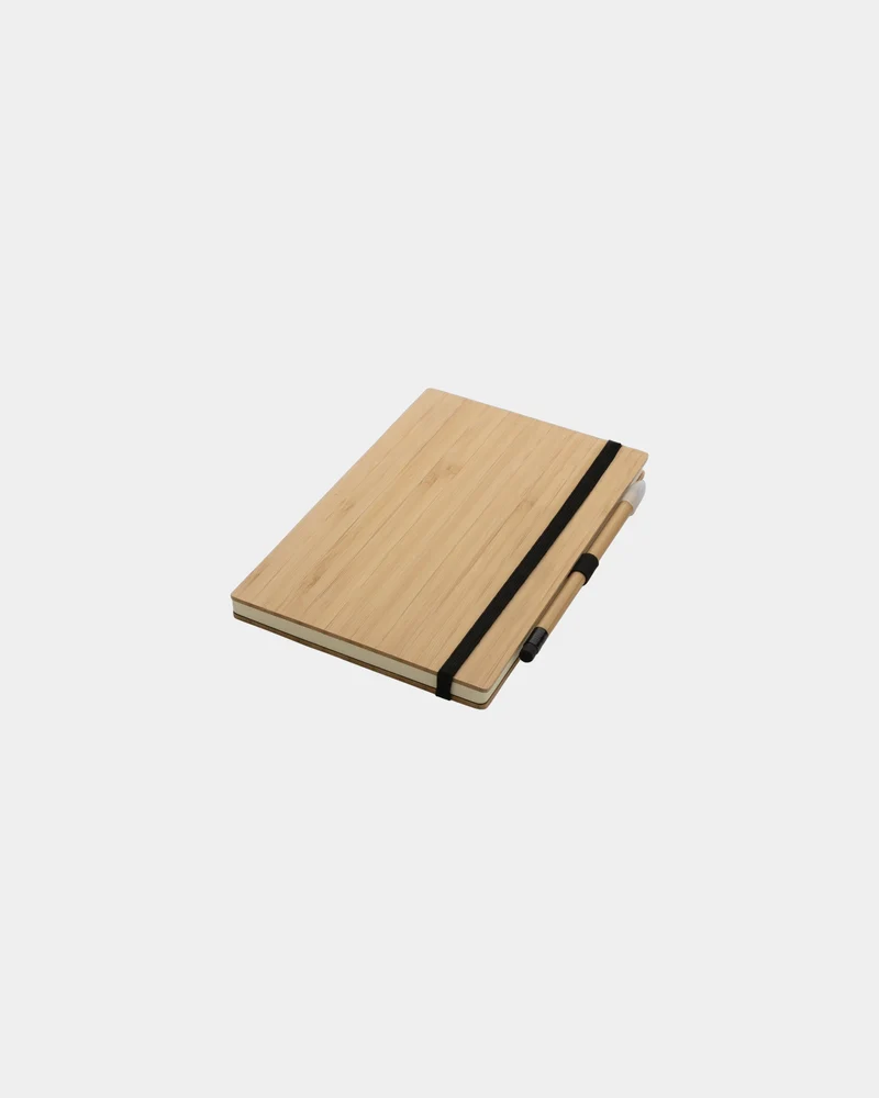 Set carnet et crayon infini en bambou à personnaliser