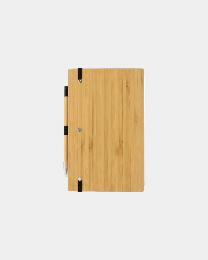 Set carnet et crayon infini en bambou à personnaliser