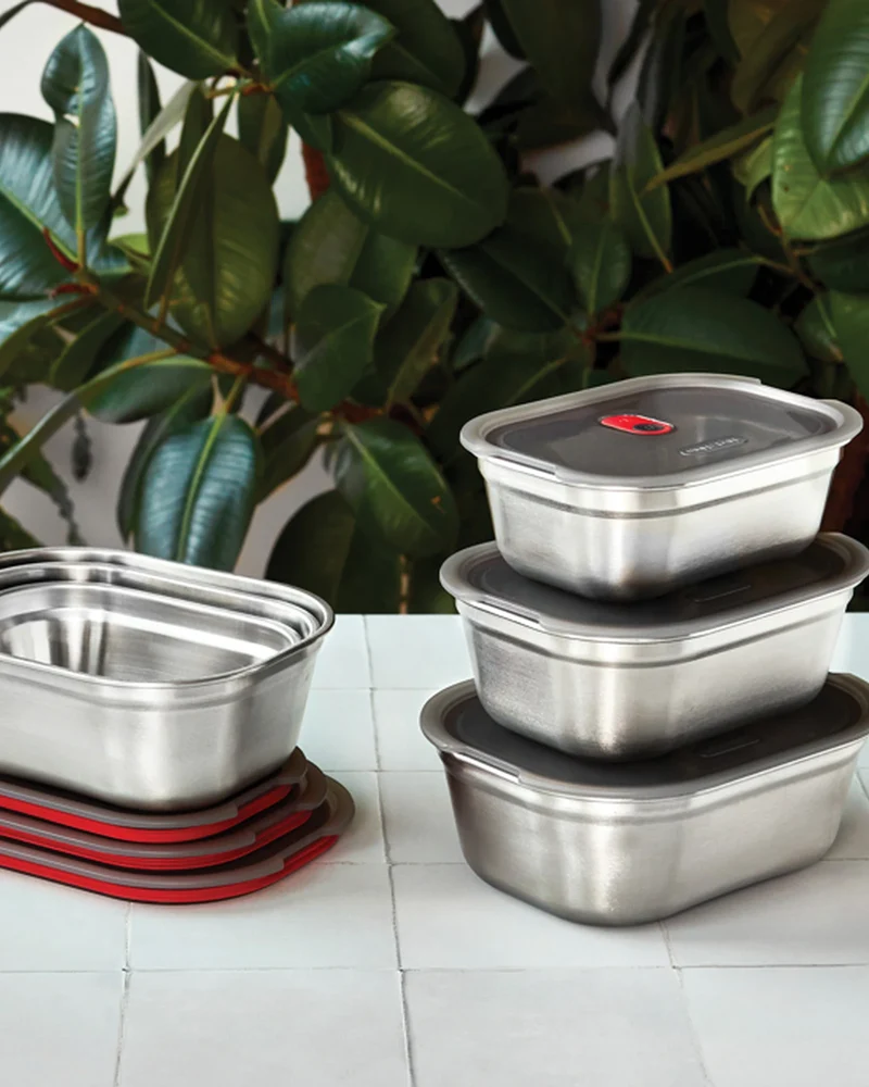 Set de boîtes repas acier inoxydable Black + Blum à personnaliser