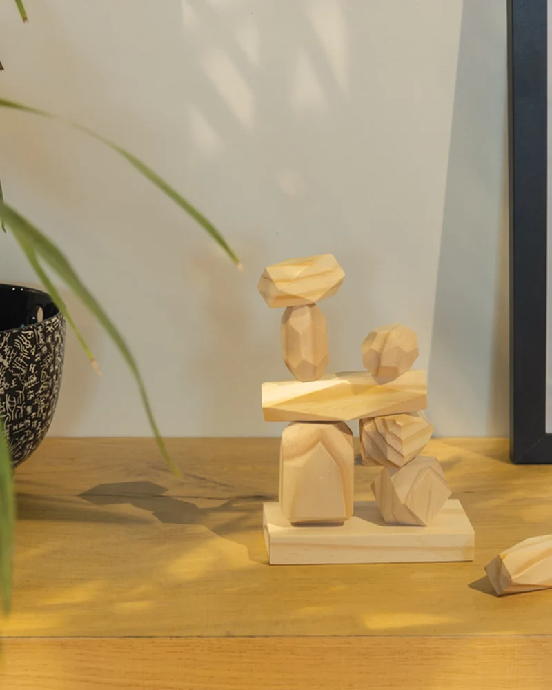 Pierres d'équilibre en bois à personnaliser
