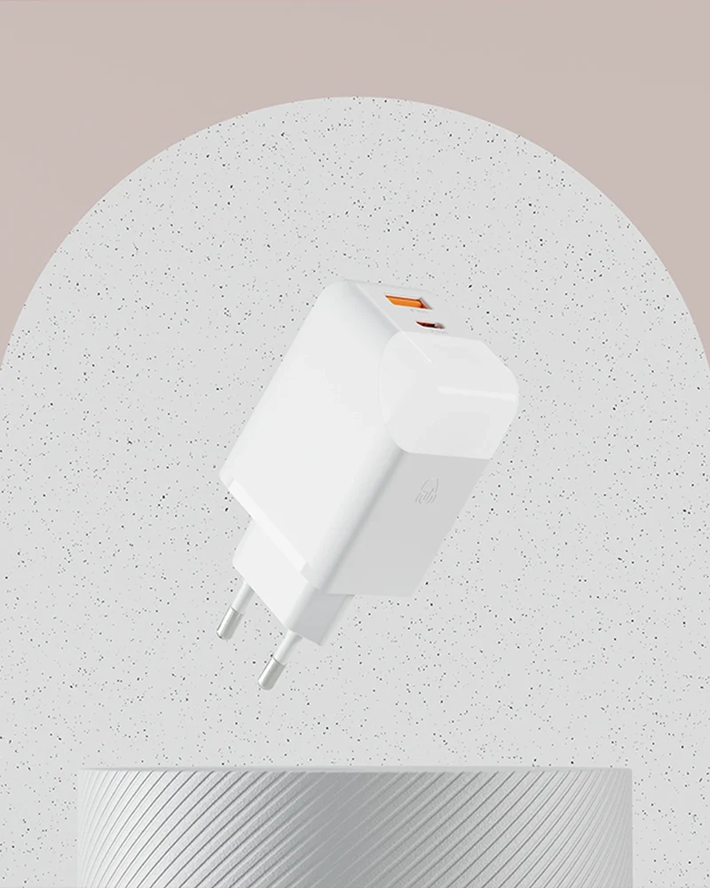 Adaptateur secteur double ports USB C et A 65W à personnaliser