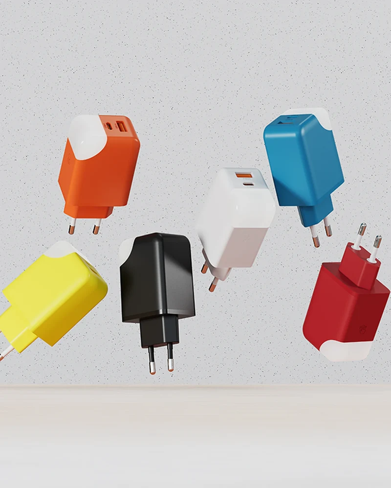 Adaptateur secteur double ports USB C et A 65W à personnaliser