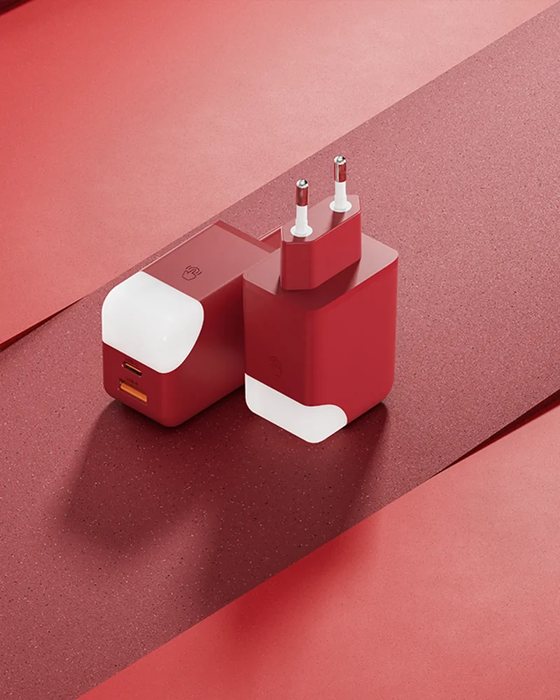 Adaptateur secteur double ports USB C et A 65W à personnaliser