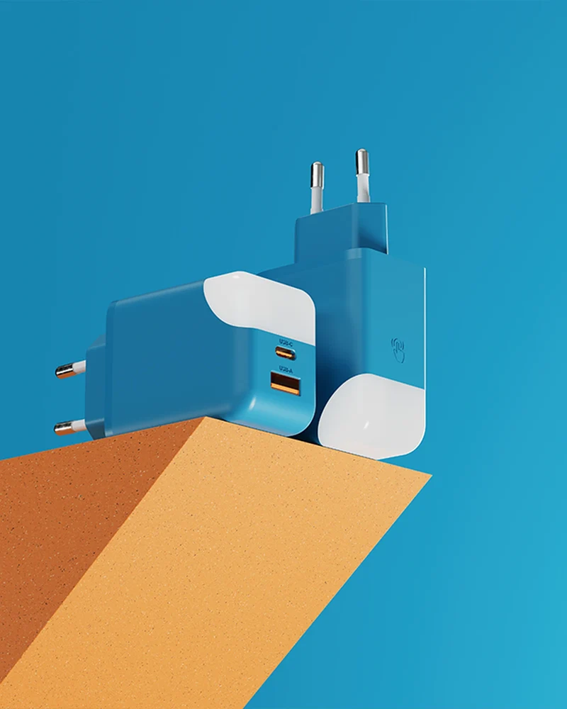 Adaptateur secteur double ports USB C et A 65W à personnaliser