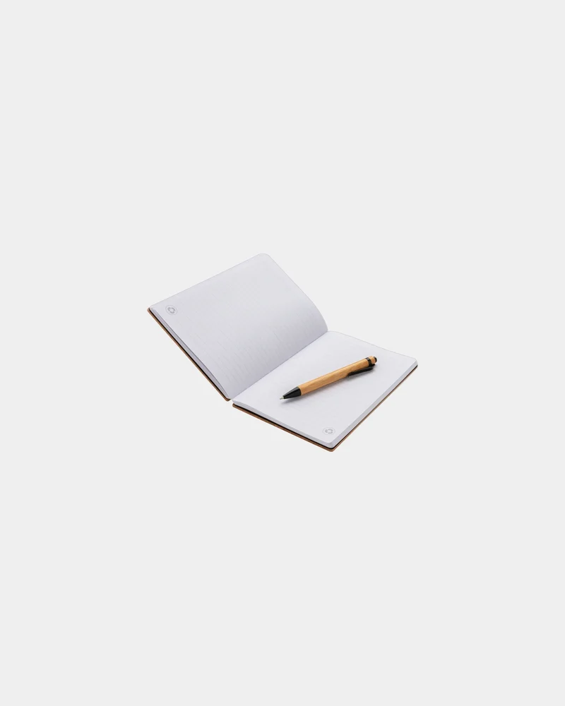 Carnet de notes A5 en bambou avec stylo à personnaliser