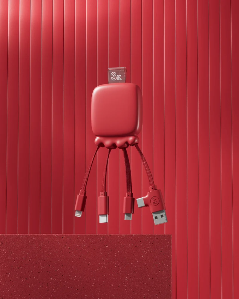 Batterie externe multi-câbles 3000mAh à personnaliser