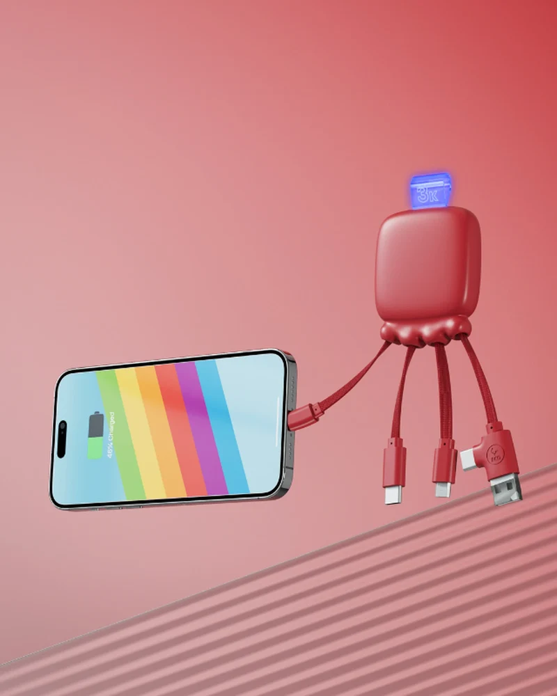 Batterie externe multi-câbles 3000mAh à personnaliser