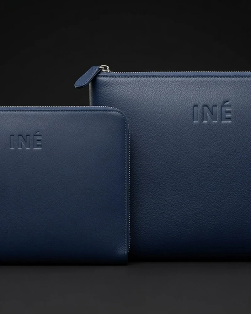 Pochette cuir recyclé INE 10/11" à personnaliser