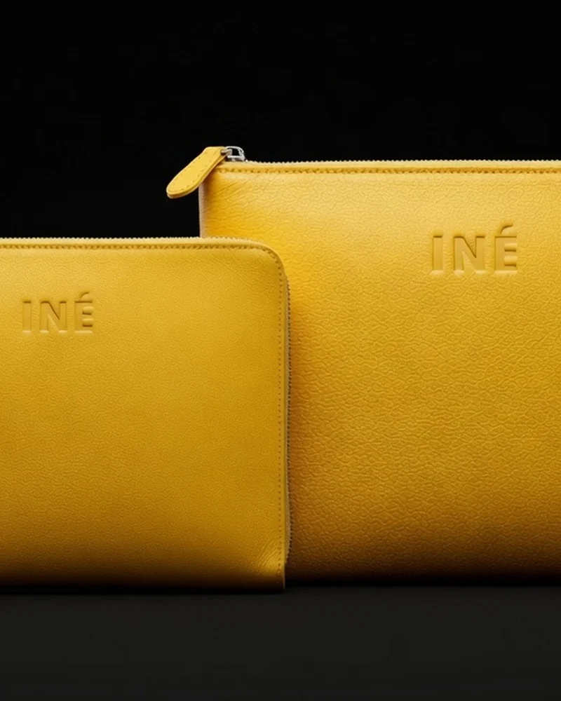 Pochette cuir recyclé INE 10/11" à personnaliser