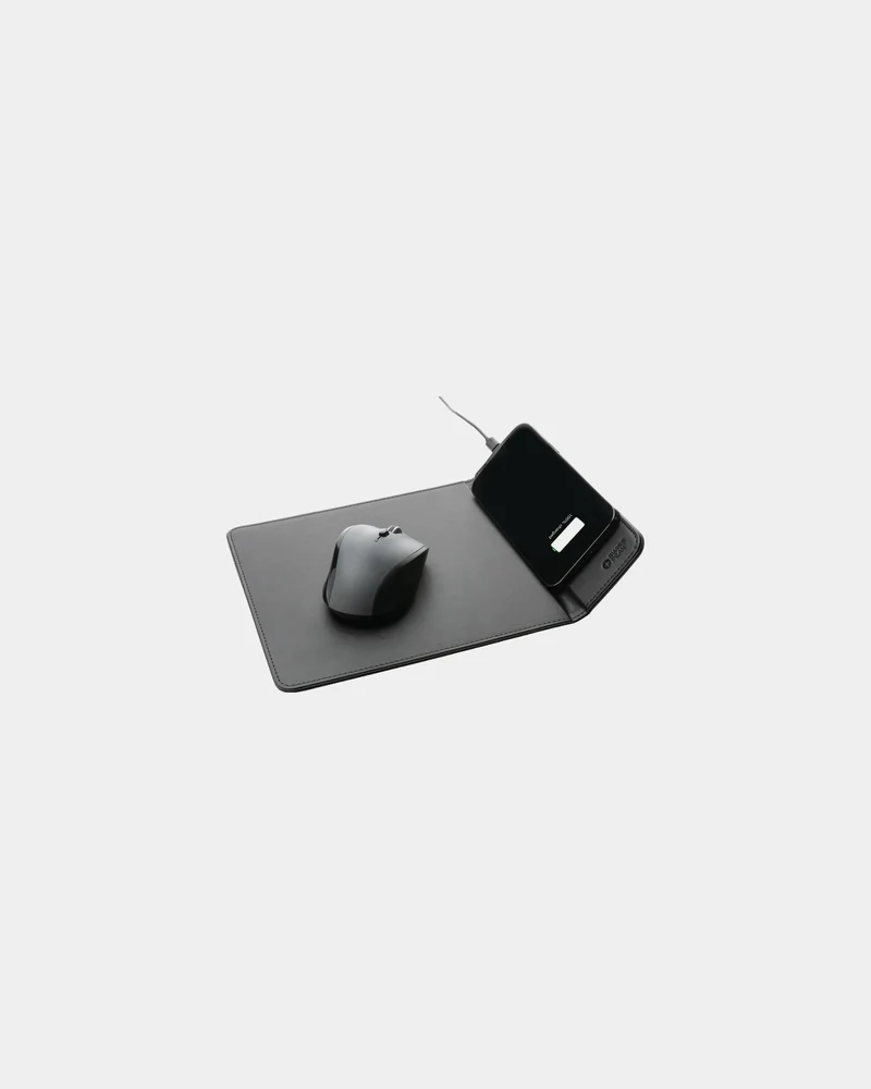 Tapis de souris PU recyclé avec chargeur 10W à personnaliser