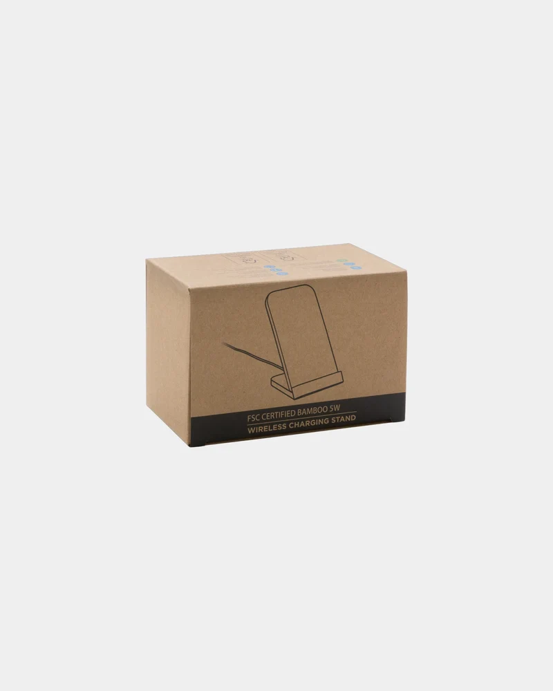 Support téléphone induction bambou 5W à personnaliser
