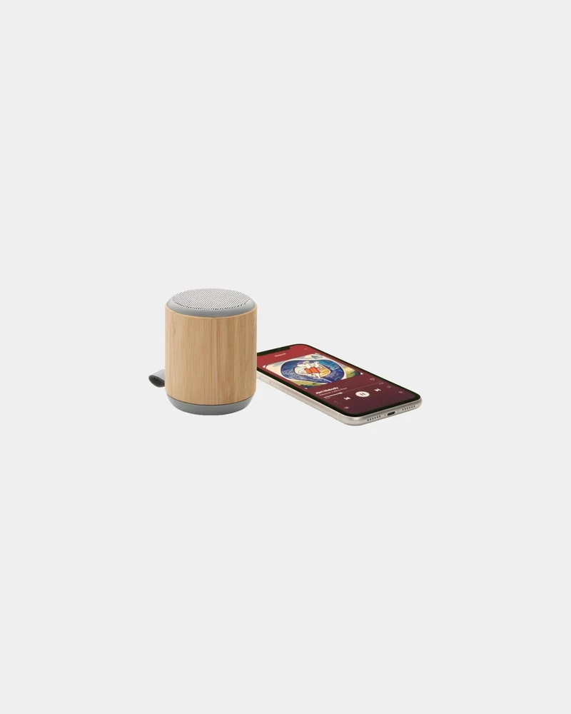 Enceinte sans fil 3W en bambou à personnaliser