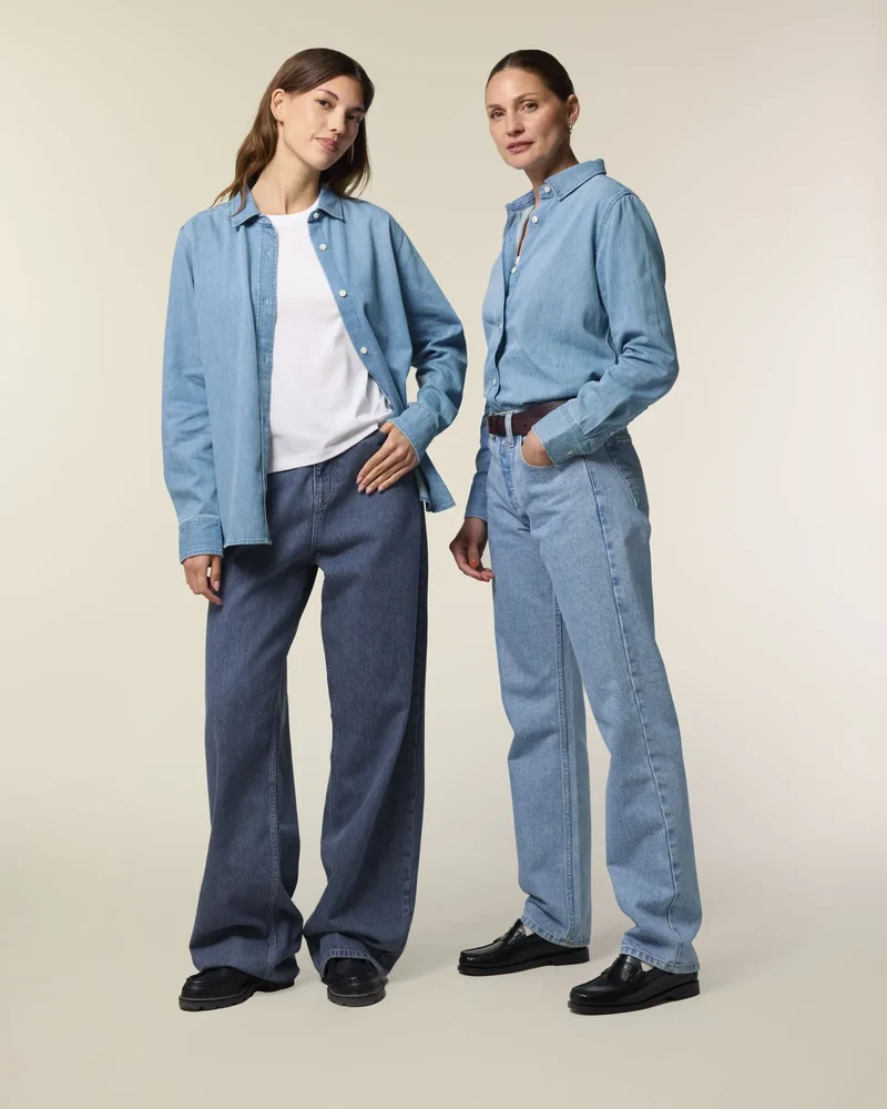 Chemise femme denim coton bio Stanley/Stella à personnaliser