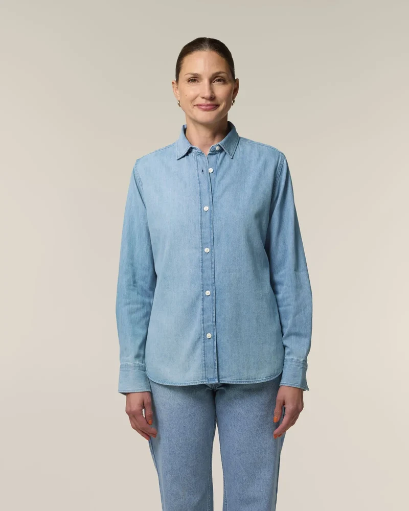 Chemise femme denim coton bio Stanley/Stella à personnaliser