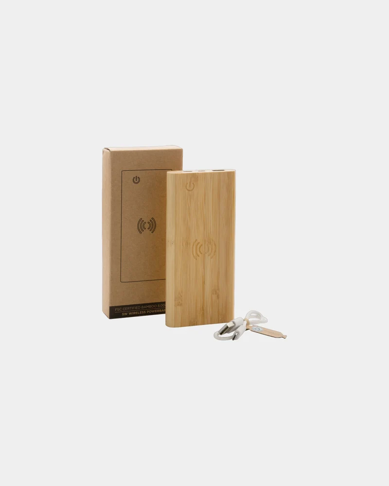 Powerbank 8000 mAh bambou à personnaliser