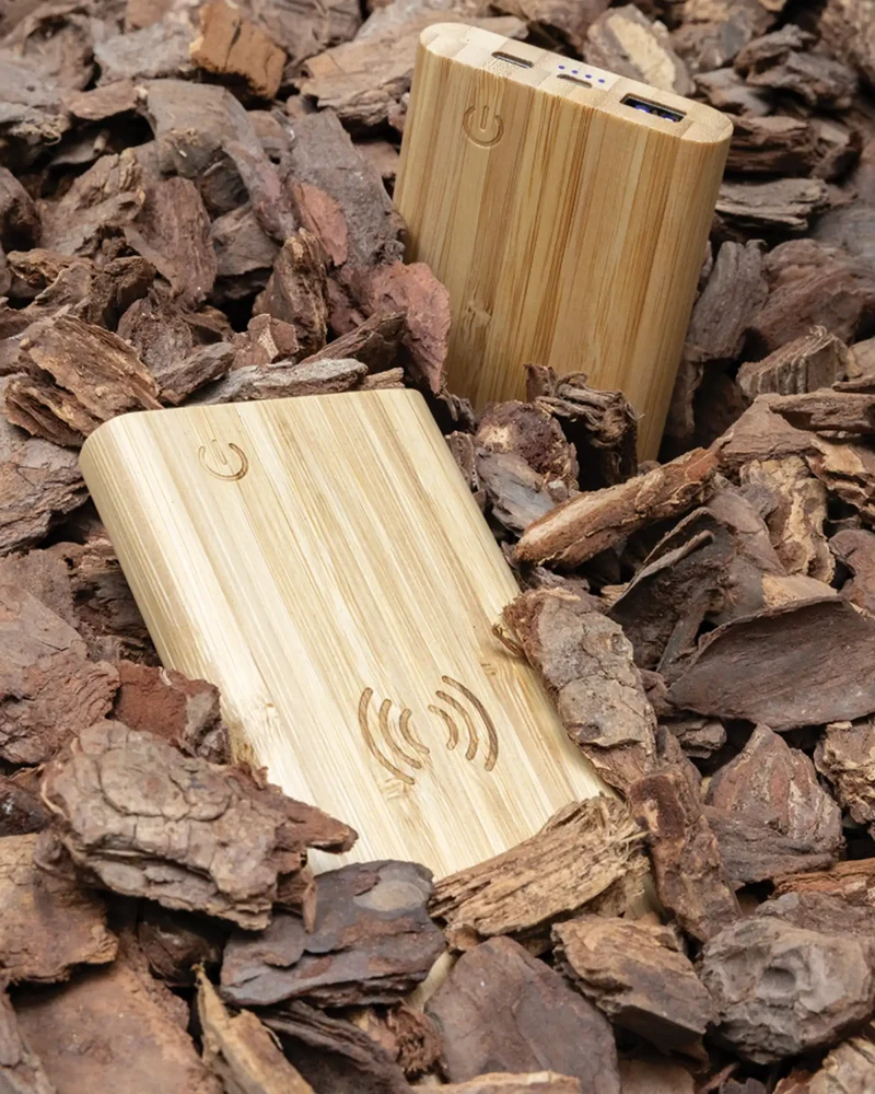 Powerbank 8000 mAh bambou à personnaliser