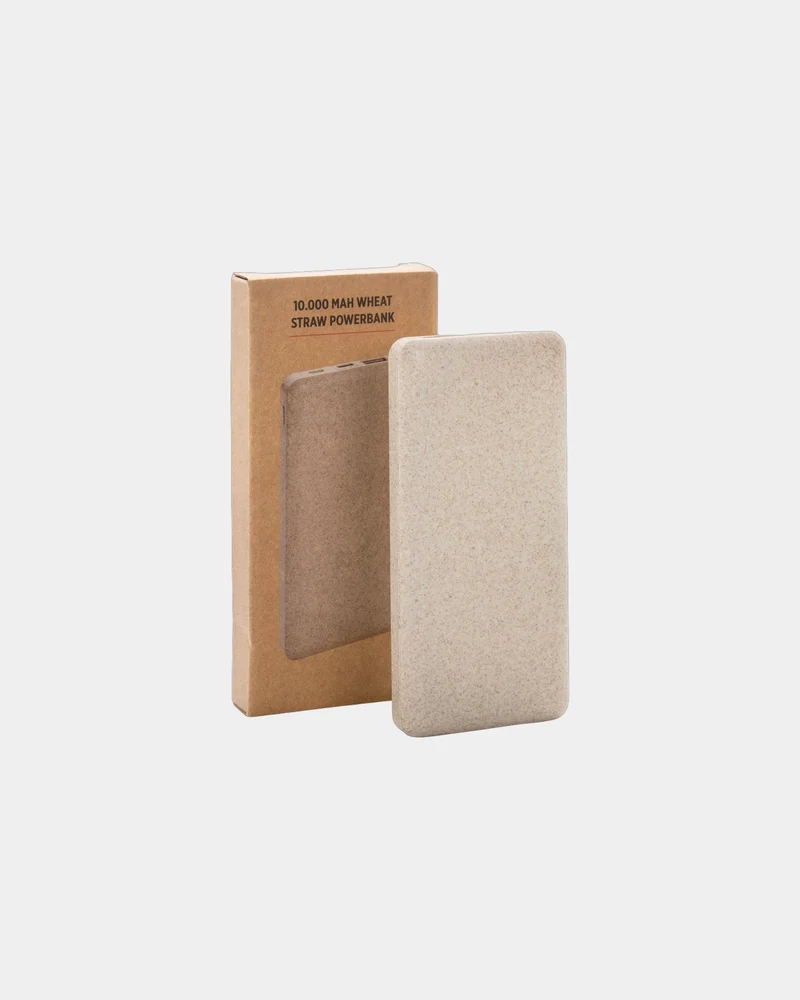 Powerbank fibre de paille de blé 10.000 mAh à personnaliser